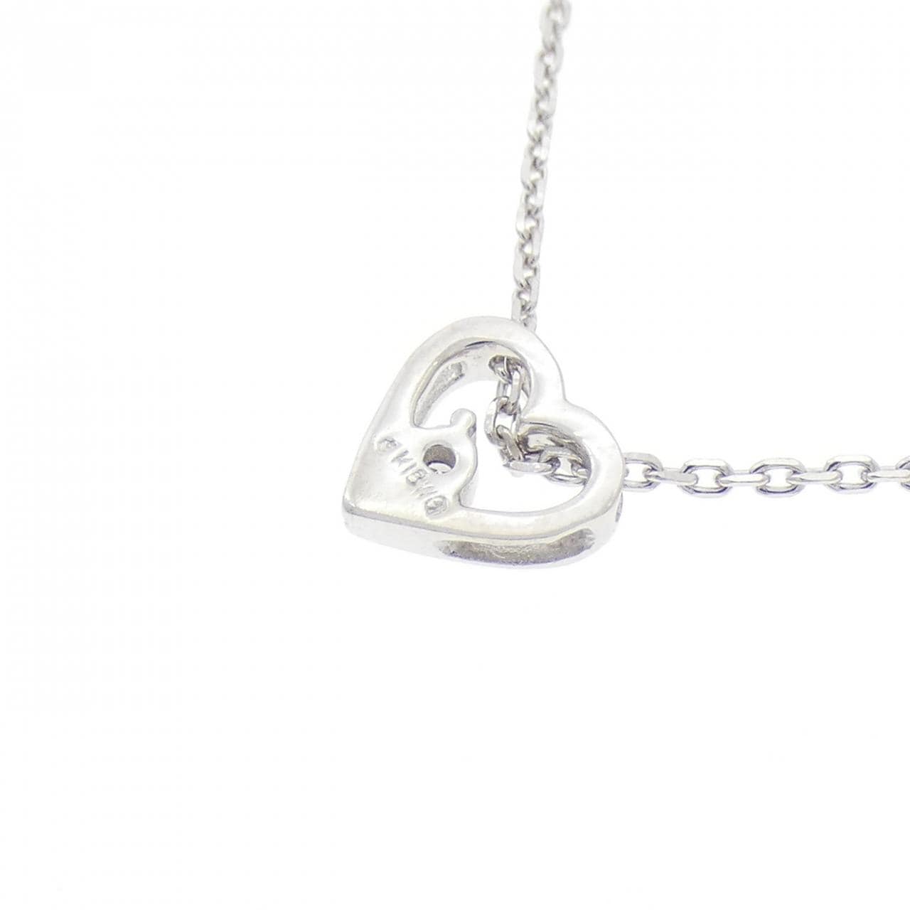 K18WG ハート ダイヤモンド ネックレス