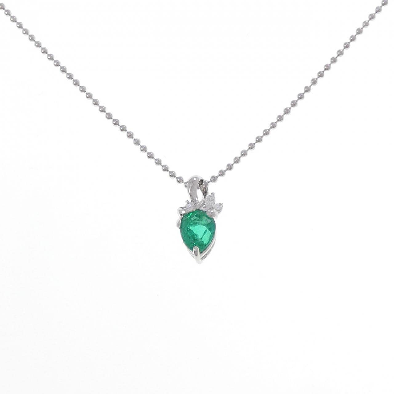 PT900/PT850 エメラルド ネックレス 0.85CT