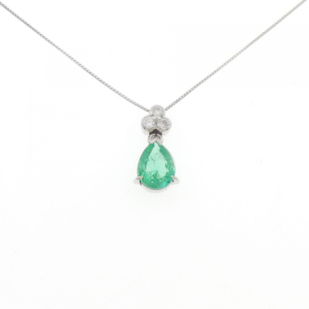 PT900/PT850 エメラルド ネックレス 1.55CT