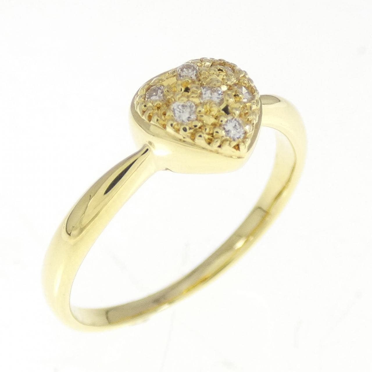 K18YG ハート ダイヤモンド リング 0.07CT