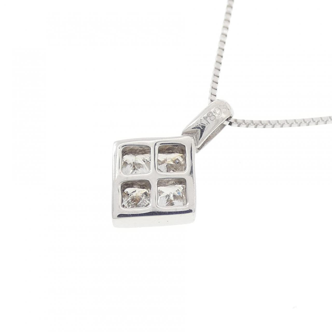 K18WG ダイヤモンド ネックレス 0.30CT