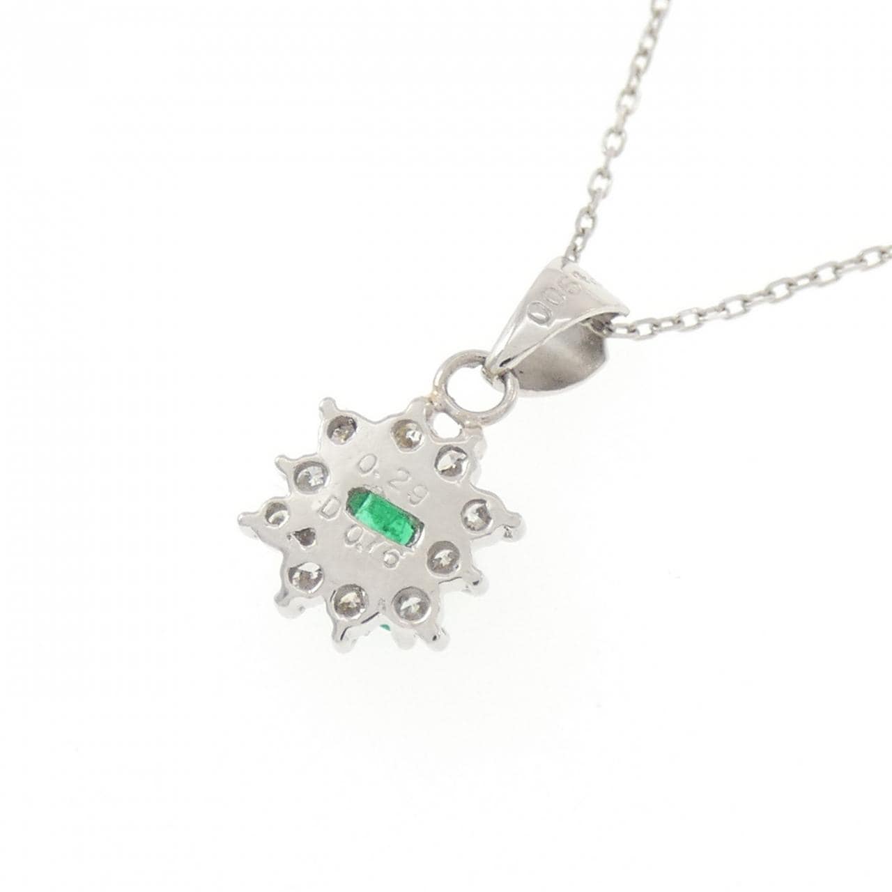 PT900/PT850 エメラルド ネックレス 0.29CT