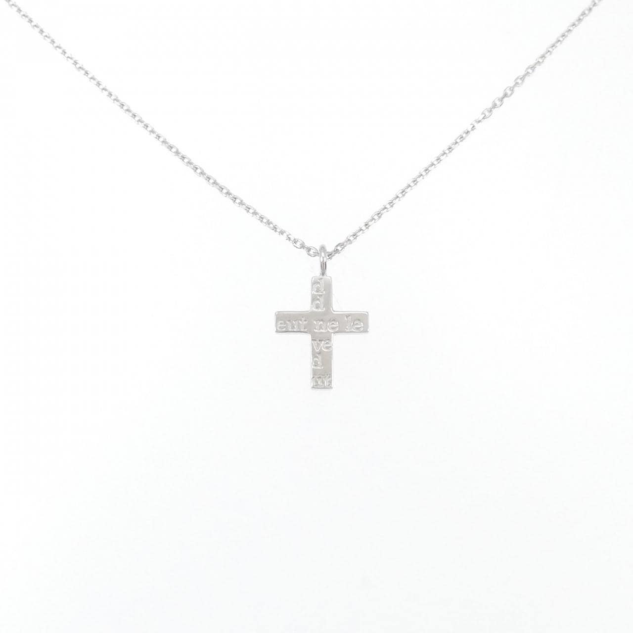 K18WG cross necklace