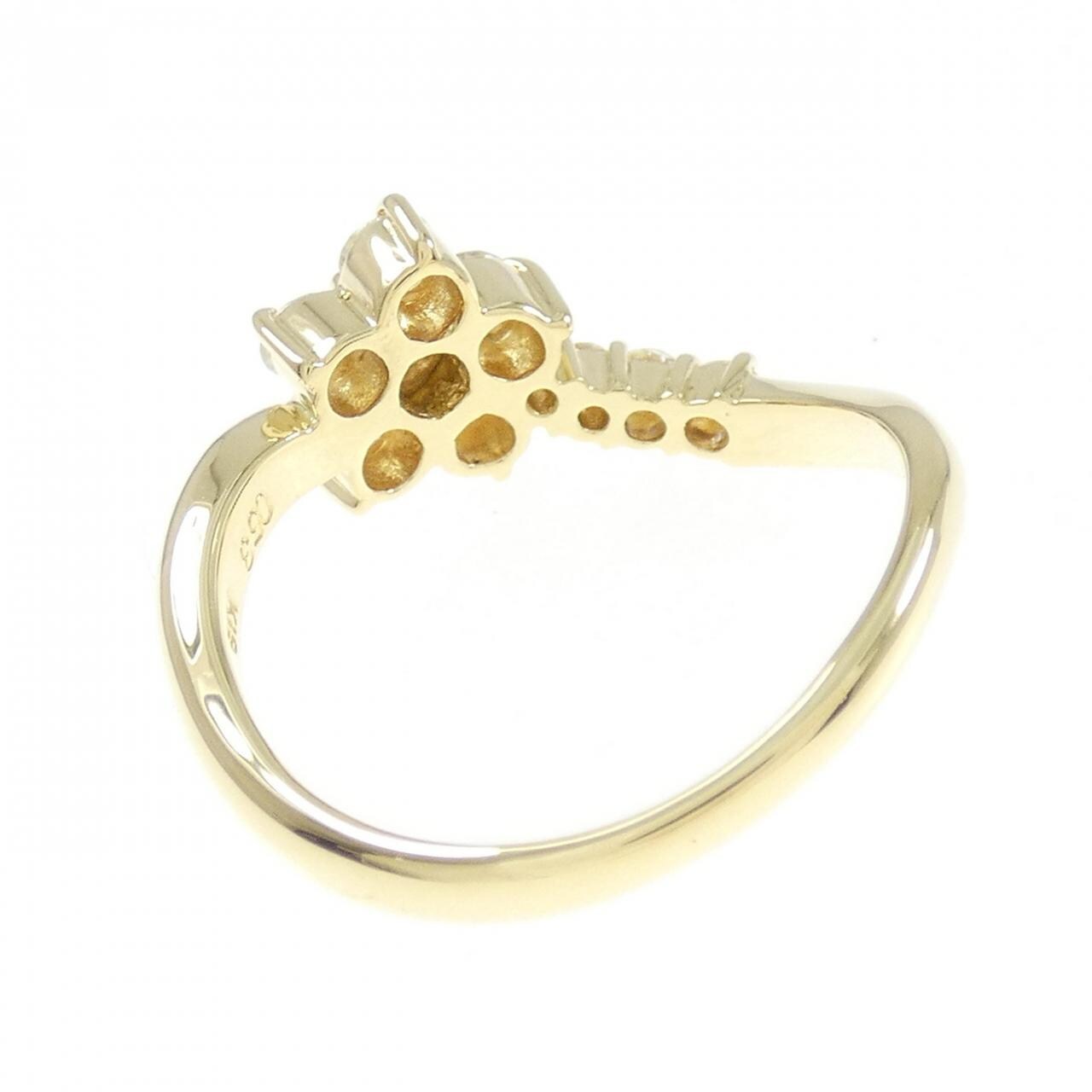 K18YG フラワー ダイヤモンド リング 0.53CT