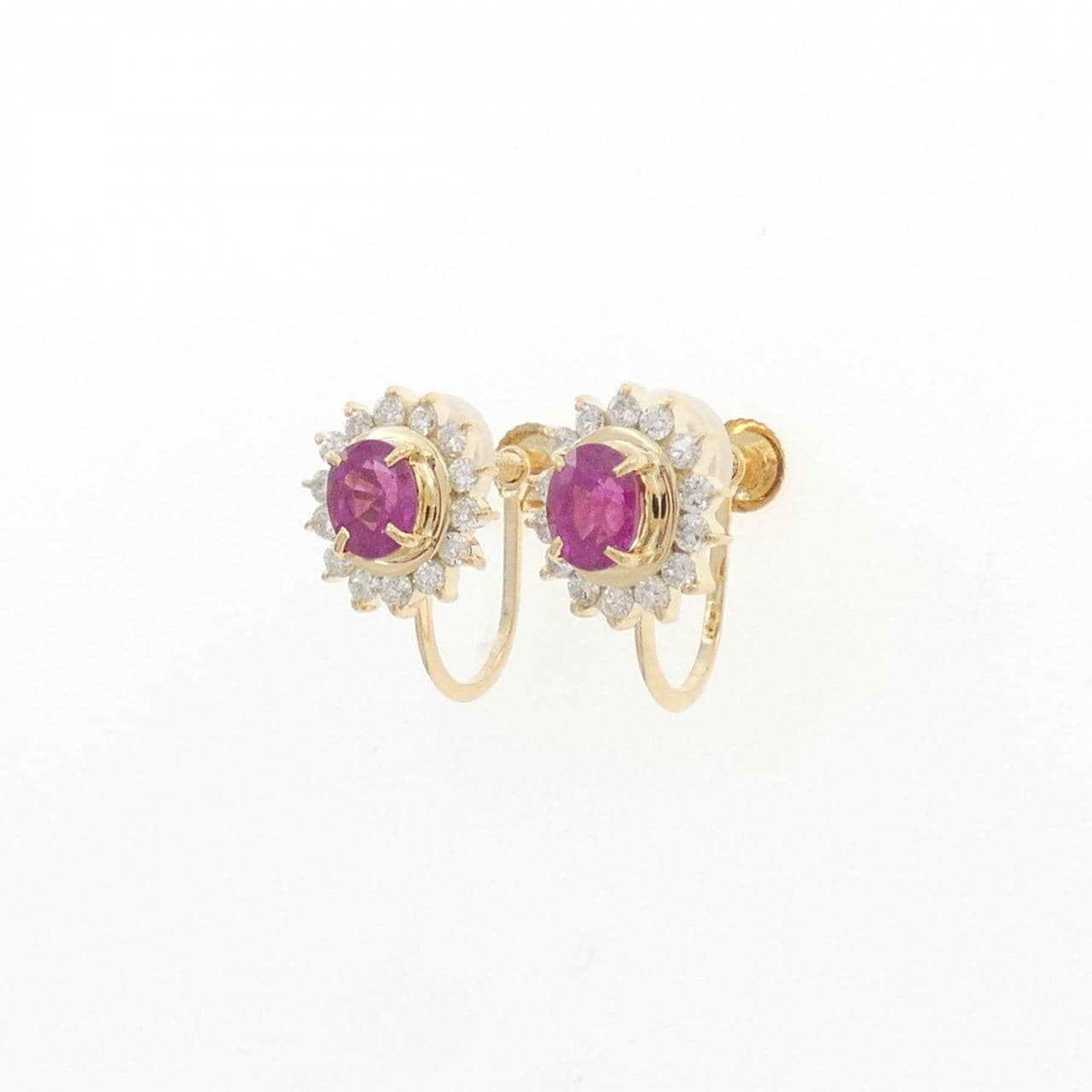 K18YG ルビー イヤリング 0.85CT