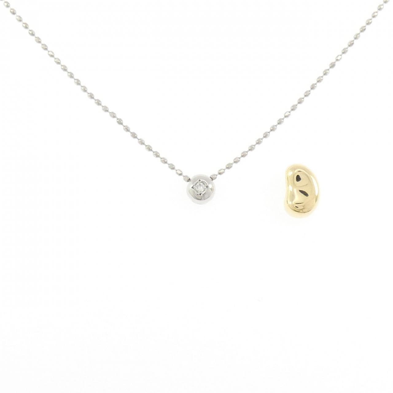 K18YG/PT900/PT850 2WAY ダイヤモンド ネックレス 0.01CT