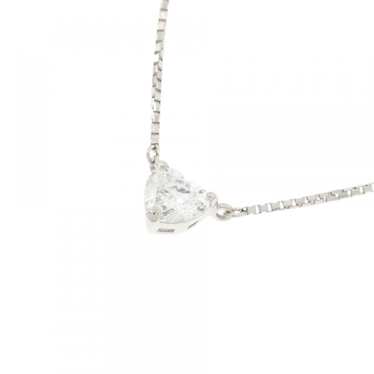 PT900/PT850 ハート ダイヤモンド ネックレス 0.324CT