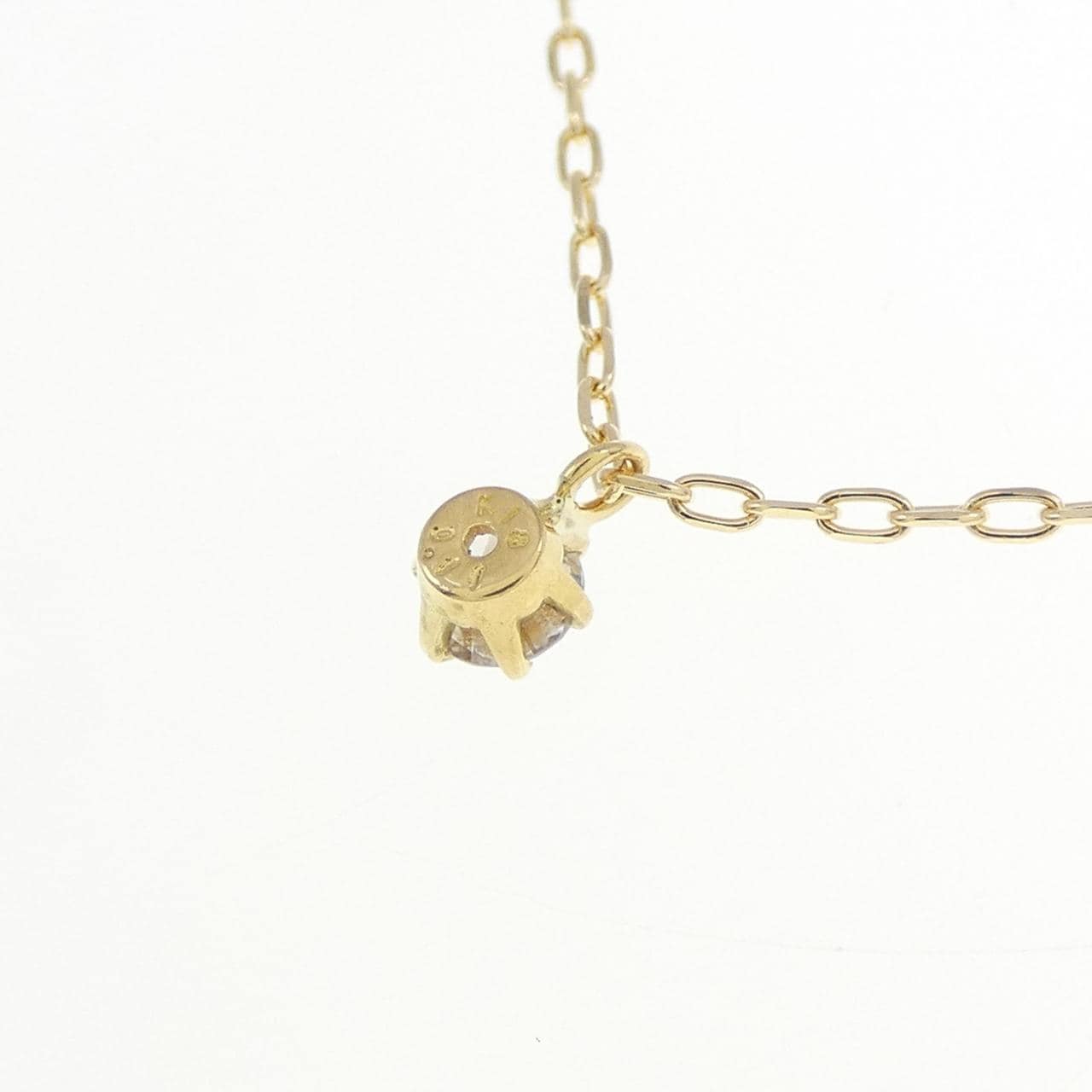 K18YG ソリティア ダイヤモンド ネックレス 0.11CT