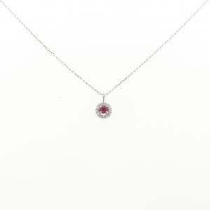 【新品】PT900 ルビー ネックレス 0.04CT