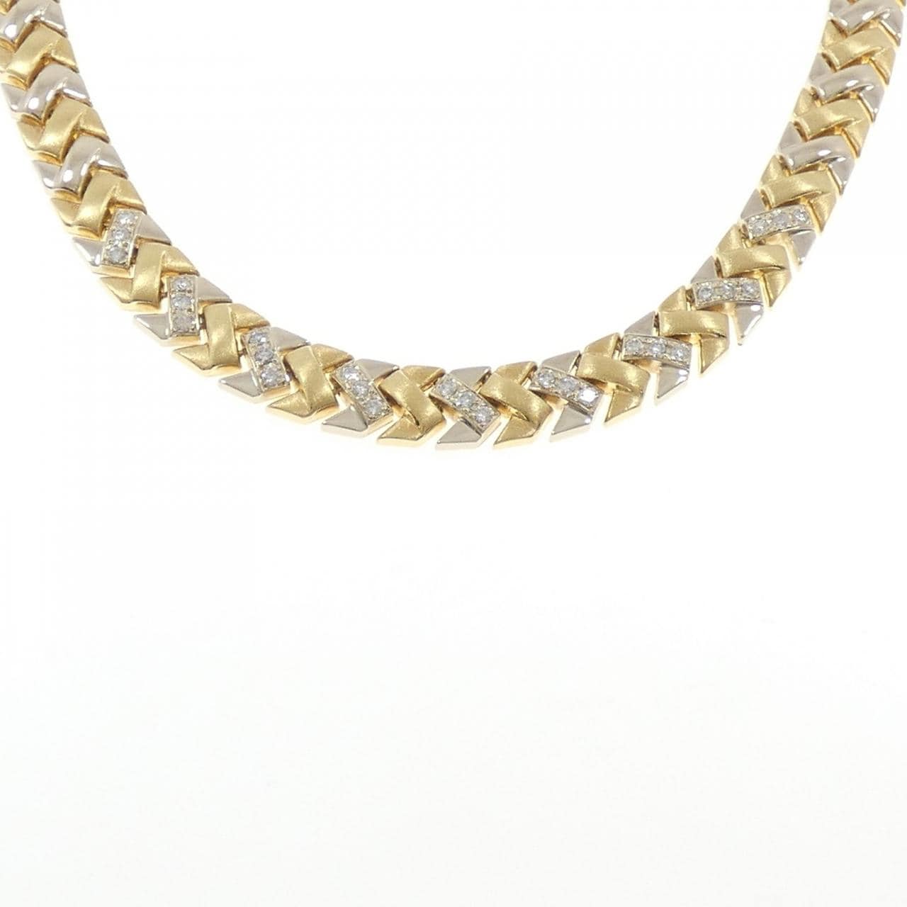 750YG/750WG ダイヤモンド ネックレス 1.62CT