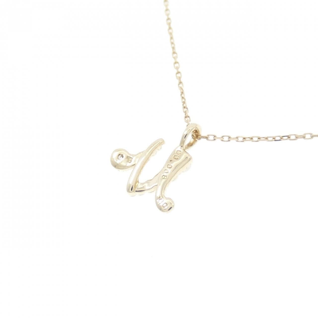 K10YG 首字母 M Akoya珍珠項鍊