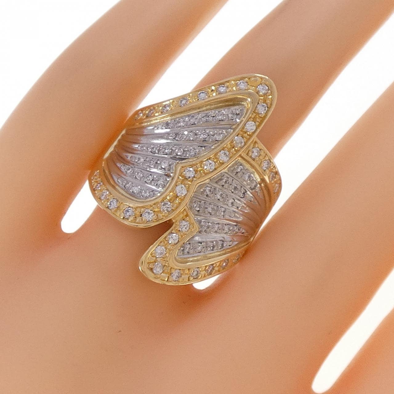 K18YG/PT900 ダイヤモンド リング 0.71CT