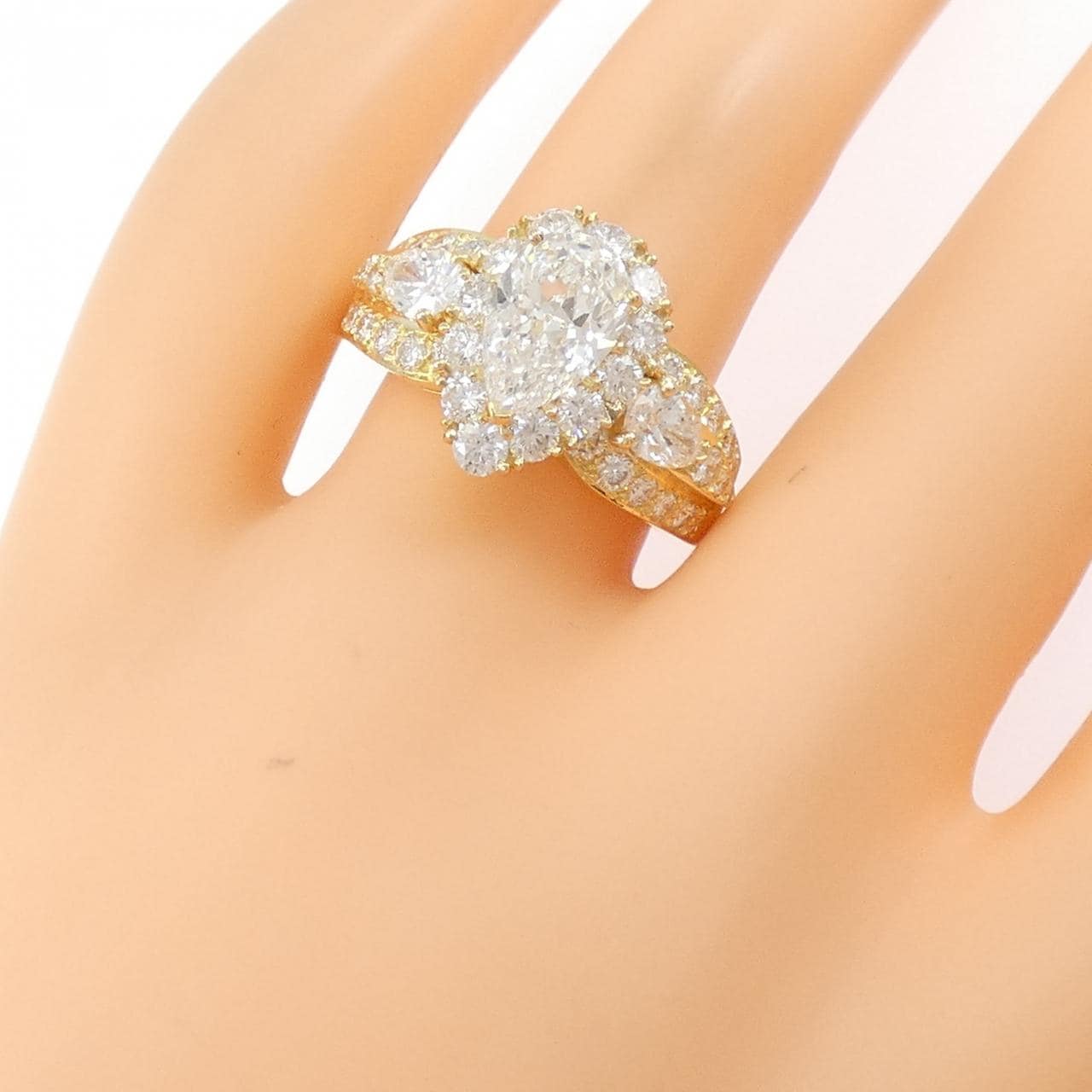 【ヴィンテージ】ヴァンクリーフ&アーペル キャリアン ペアシェイプ リング