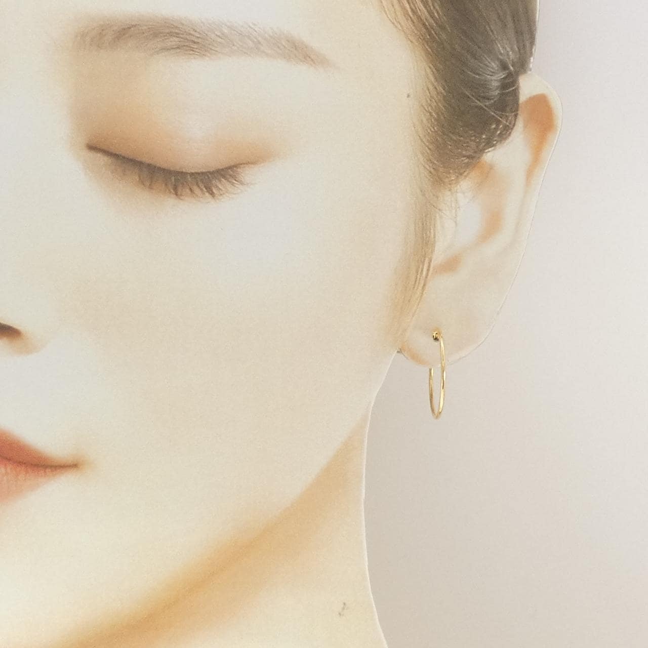 K18YG フープ ピアス