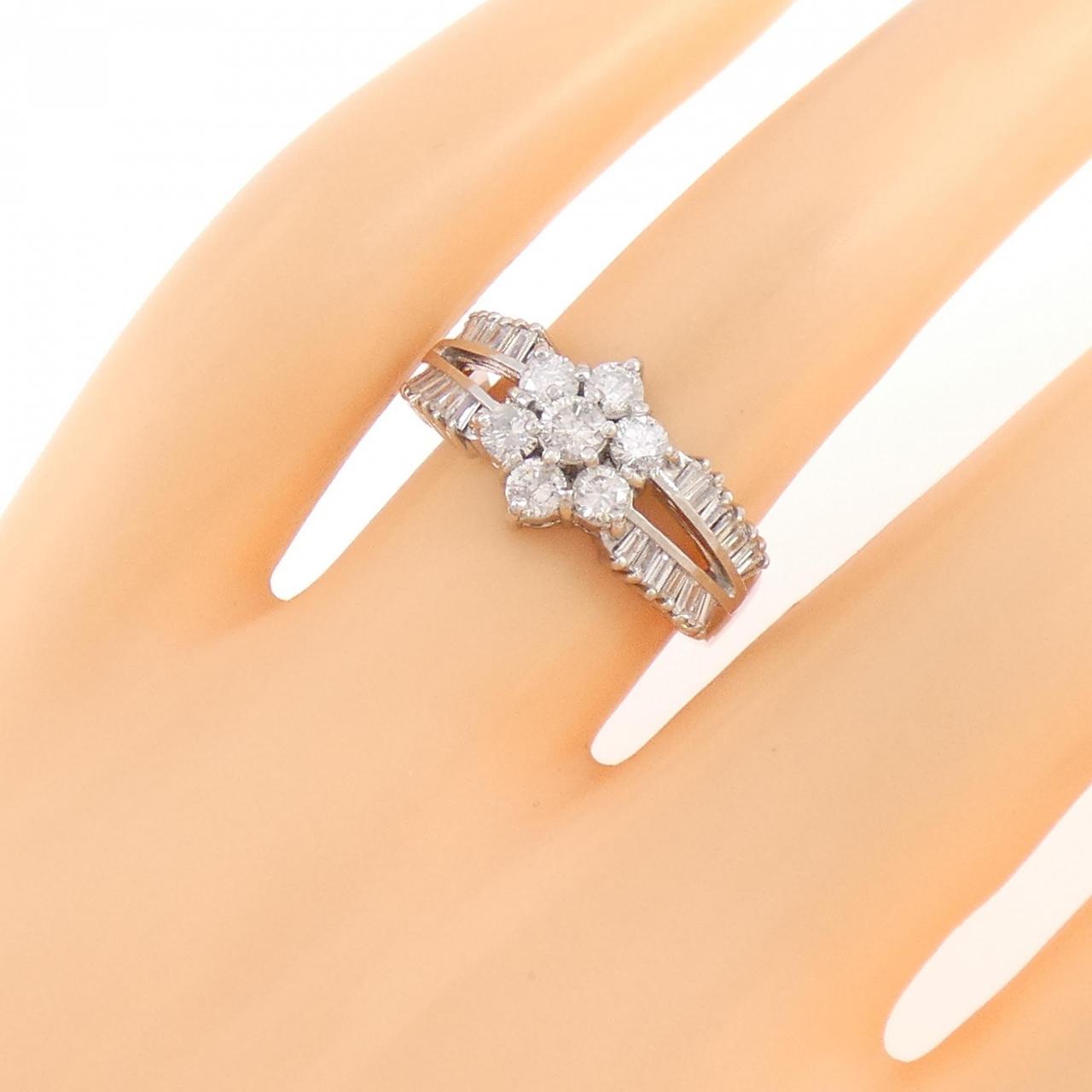 PT900 フラワー ダイヤモンド リング 1.00CT