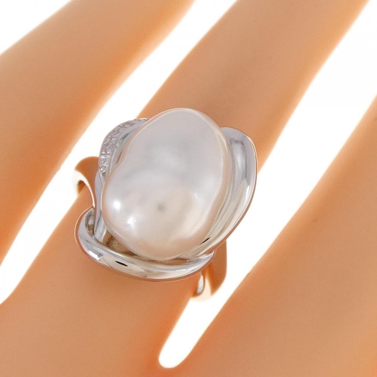 PT White Butterfly Pearl ring