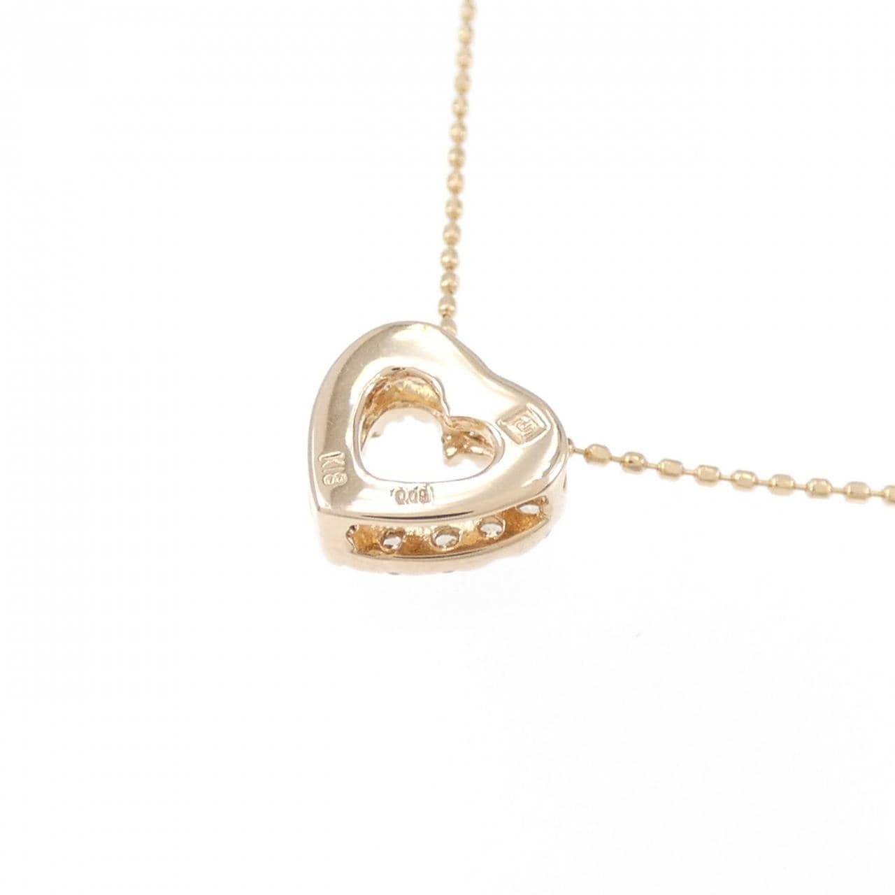 K18PG ハート ダイヤモンド ネックレス 0.09CT