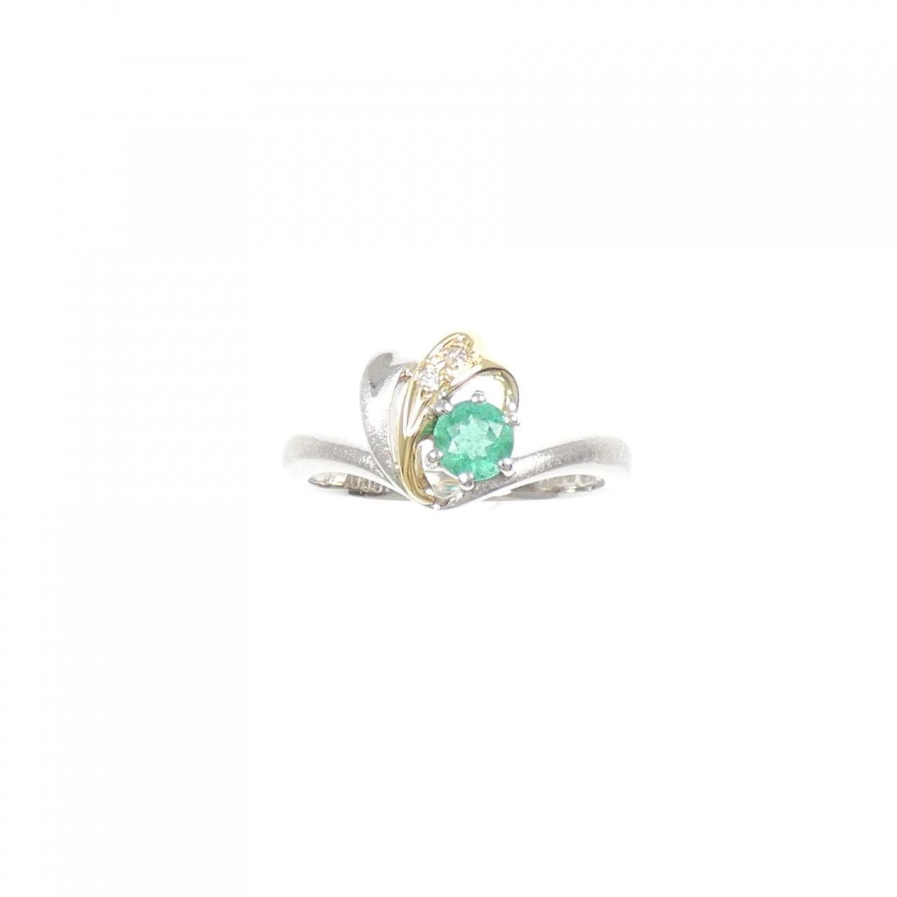 PT850/K18YG エメラルド リング 0.27CT