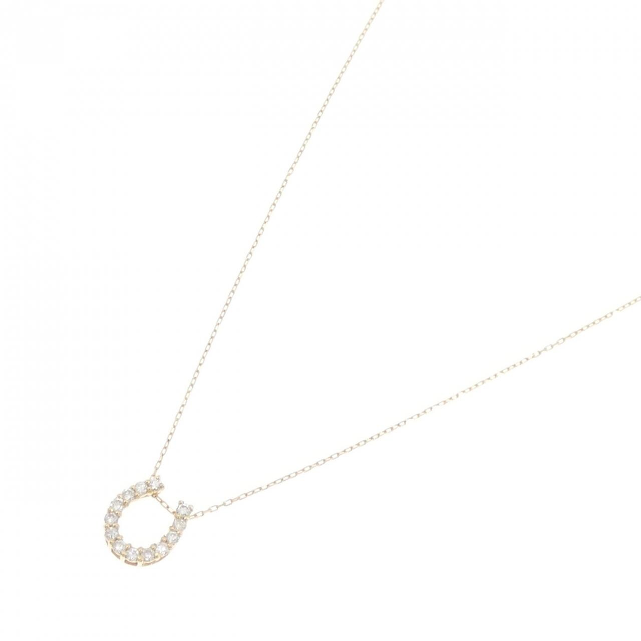 [BRAND NEW] 18K Yellow Gold Horseshoe Diamond Necklace 0.15CT