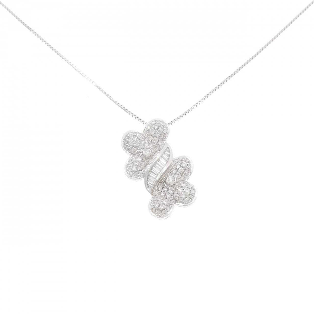 K18WG ダイヤモンド ネックレス 0.58CT