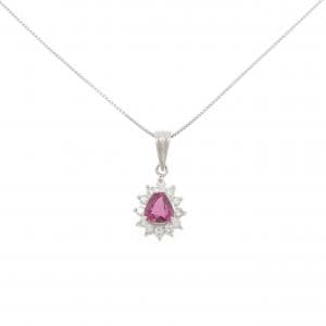 PT900/PT850 ルビー ネックレス 0.805CT