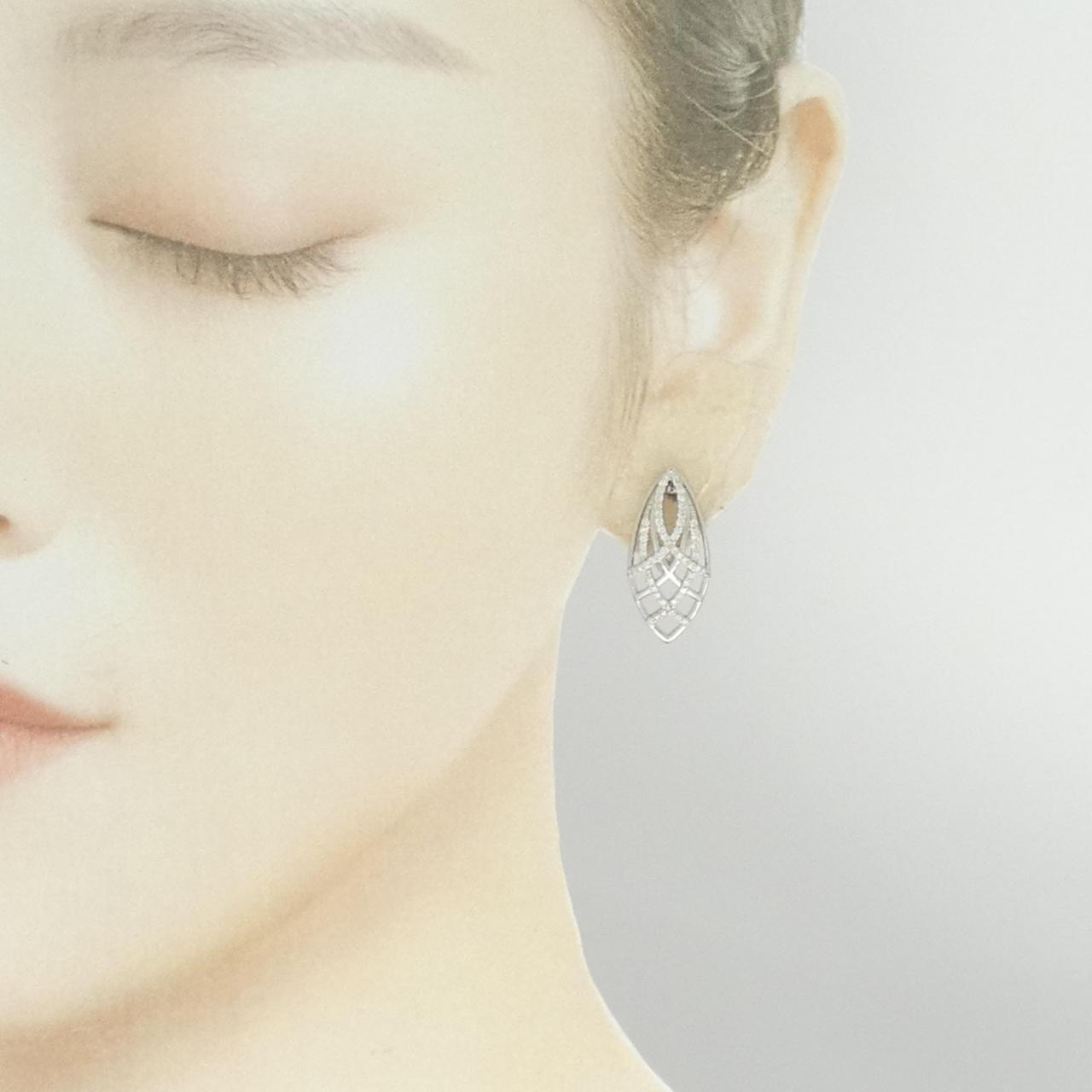 K18WG Diamond earrings/earrings 0.62CT