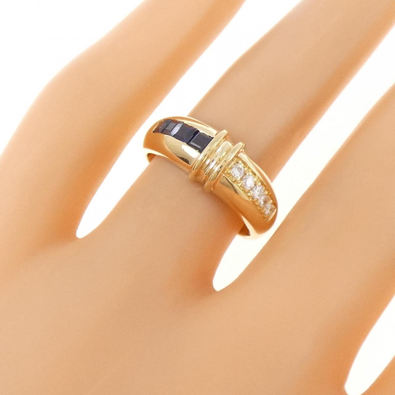 K18YG サファイヤ リング 0.46CT
