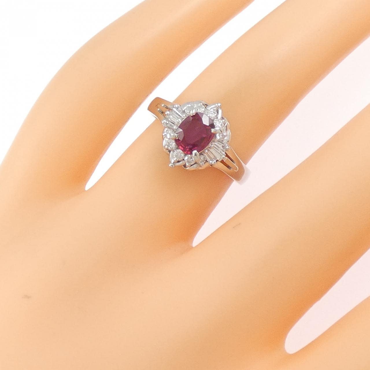 PT900 ルビー リング 0.55CT