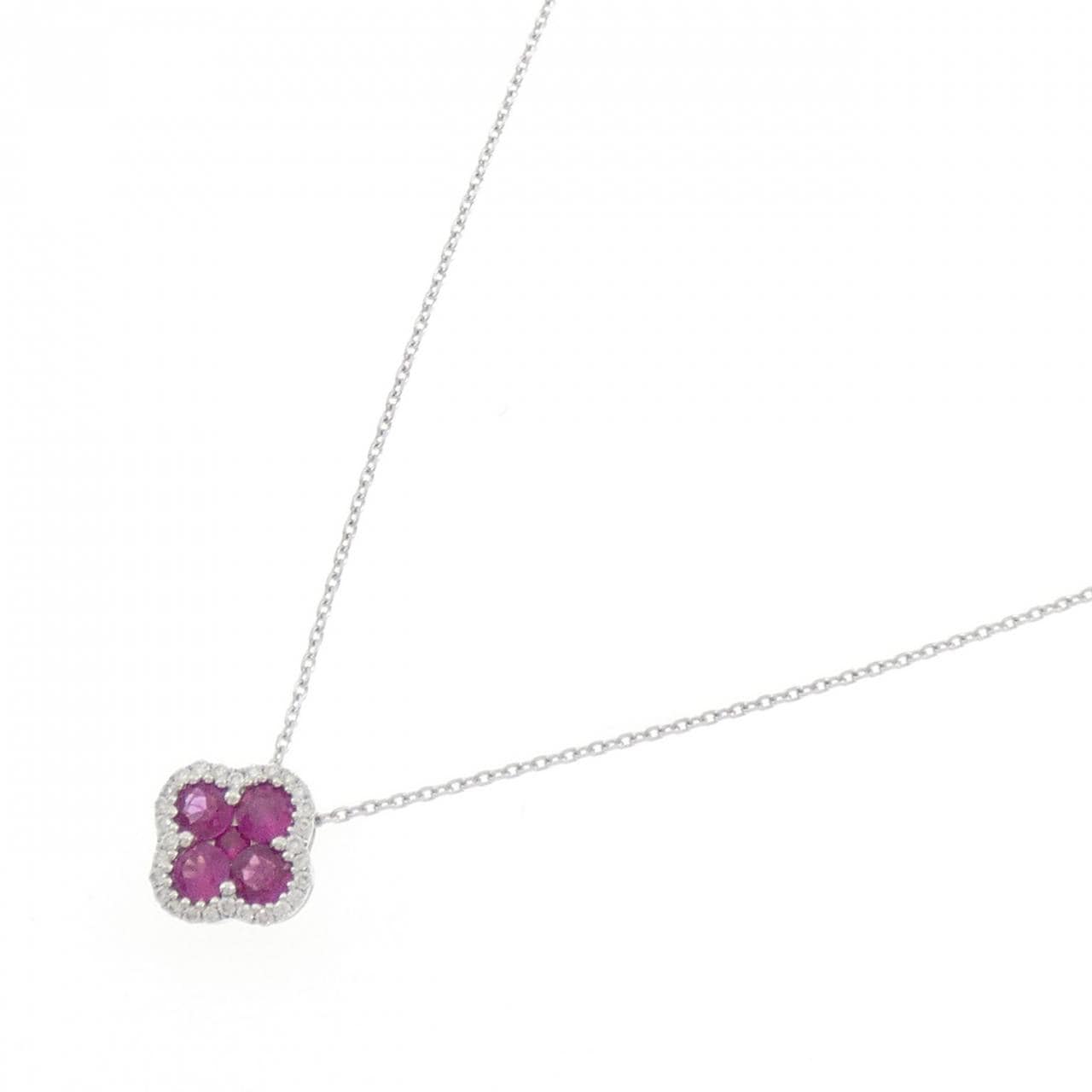 K18WG ルビー ネックレス 0.55CT