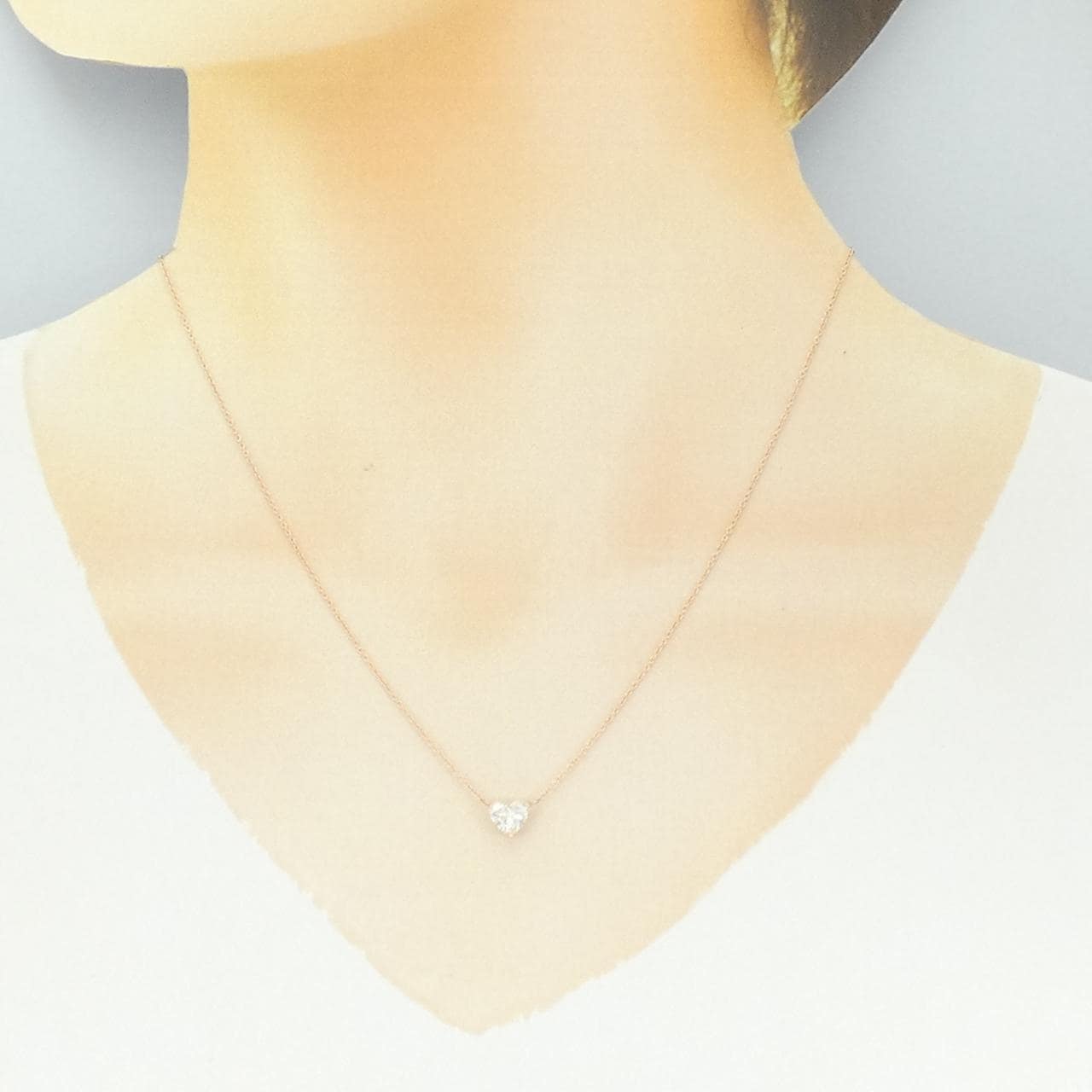 【リメイク】K18PG ダイヤモンド ネックレス 0.579CT J SI2 ハートシェイプ