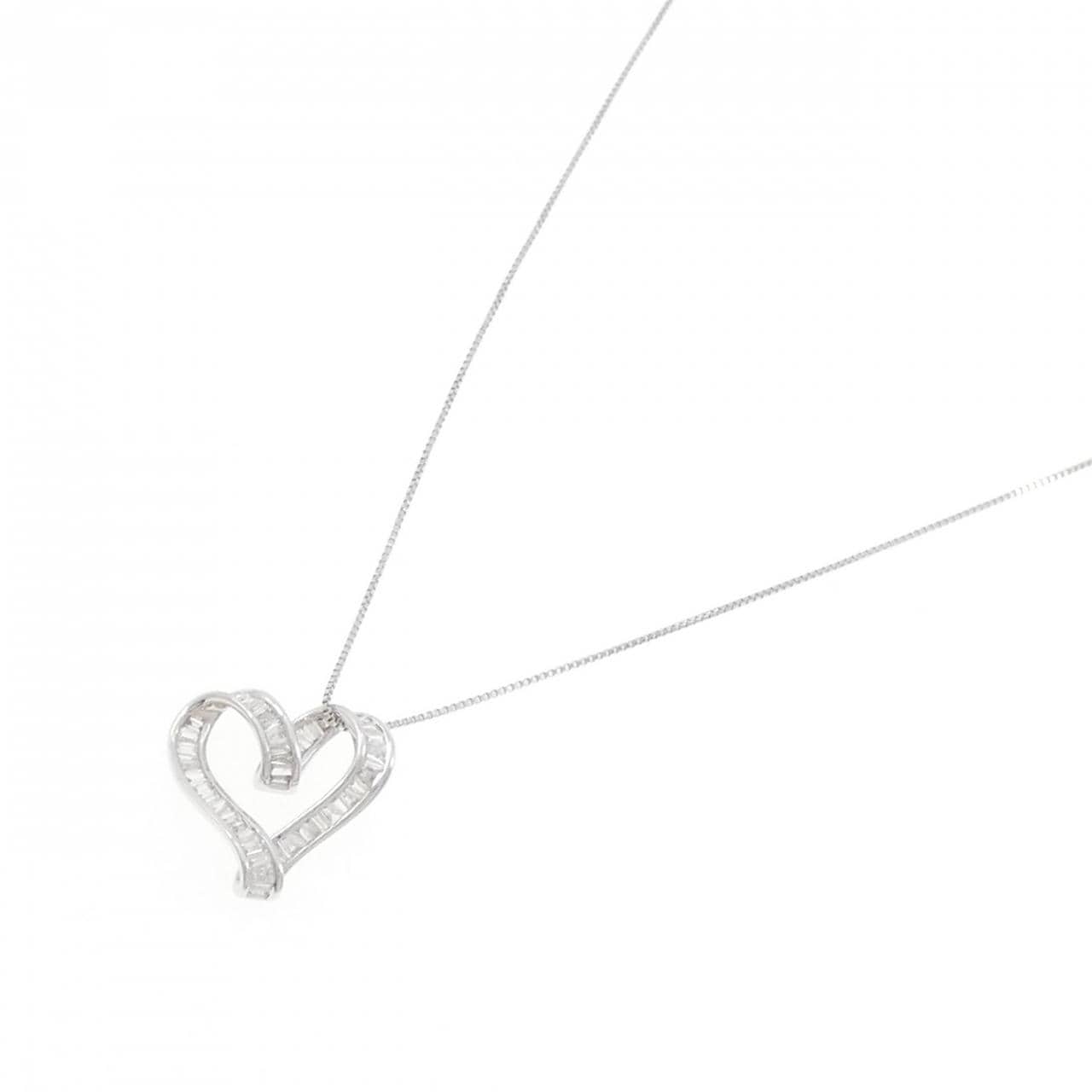 K18WG ハート ダイヤモンド ネックレス 0.40CT