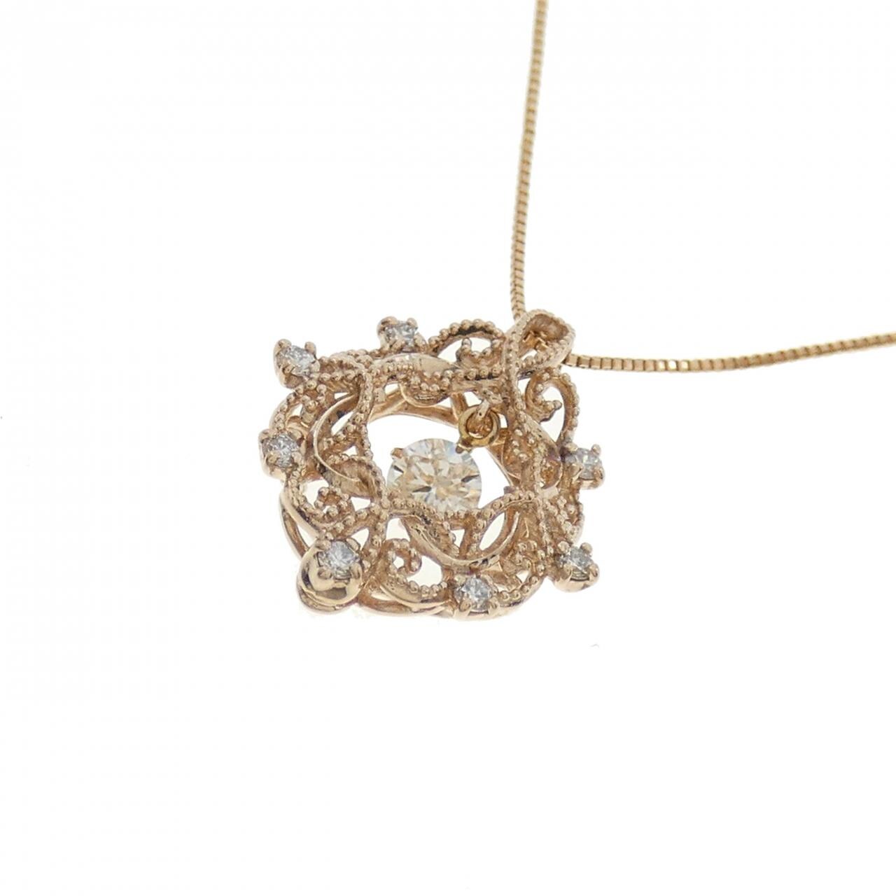 K18PG ダイヤモンド ネックレス 0.184CT