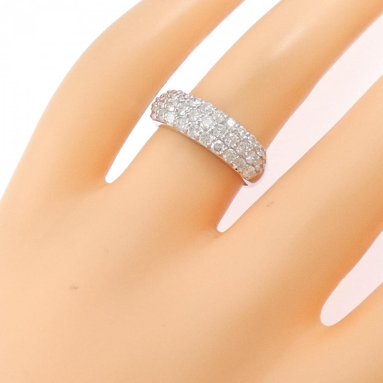 PT900 密鑲鑽石戒指 1.00 克拉