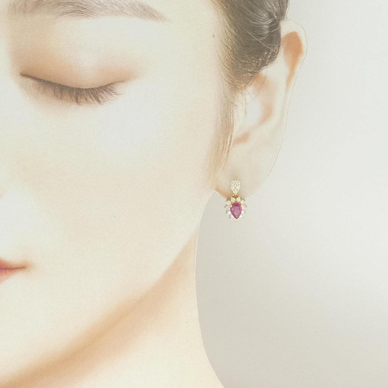 K18YG ルビー ピアス 1.05CT
