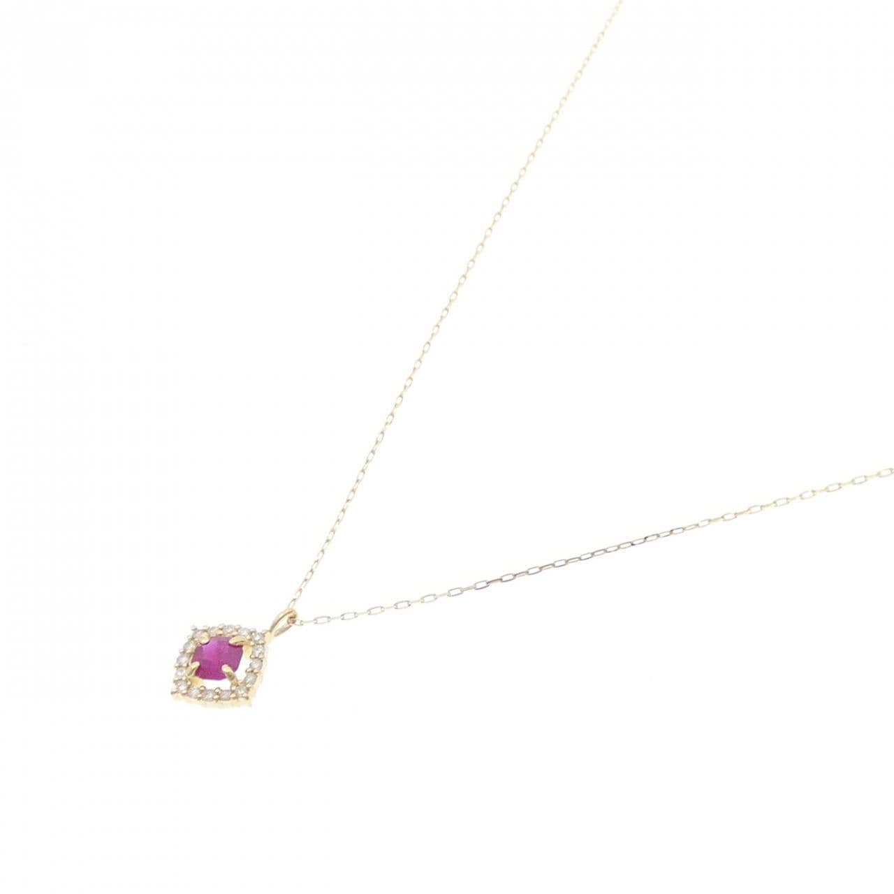 [新品] K18YG 紅寶石項鍊 0.25CT