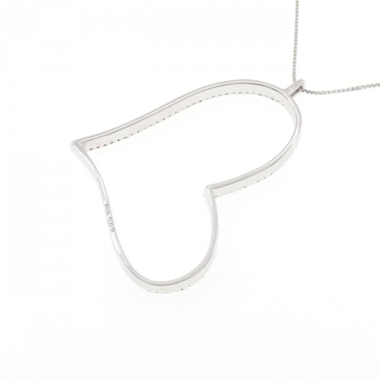 K18WG ハート ダイヤモンド ネックレス 0.50CT