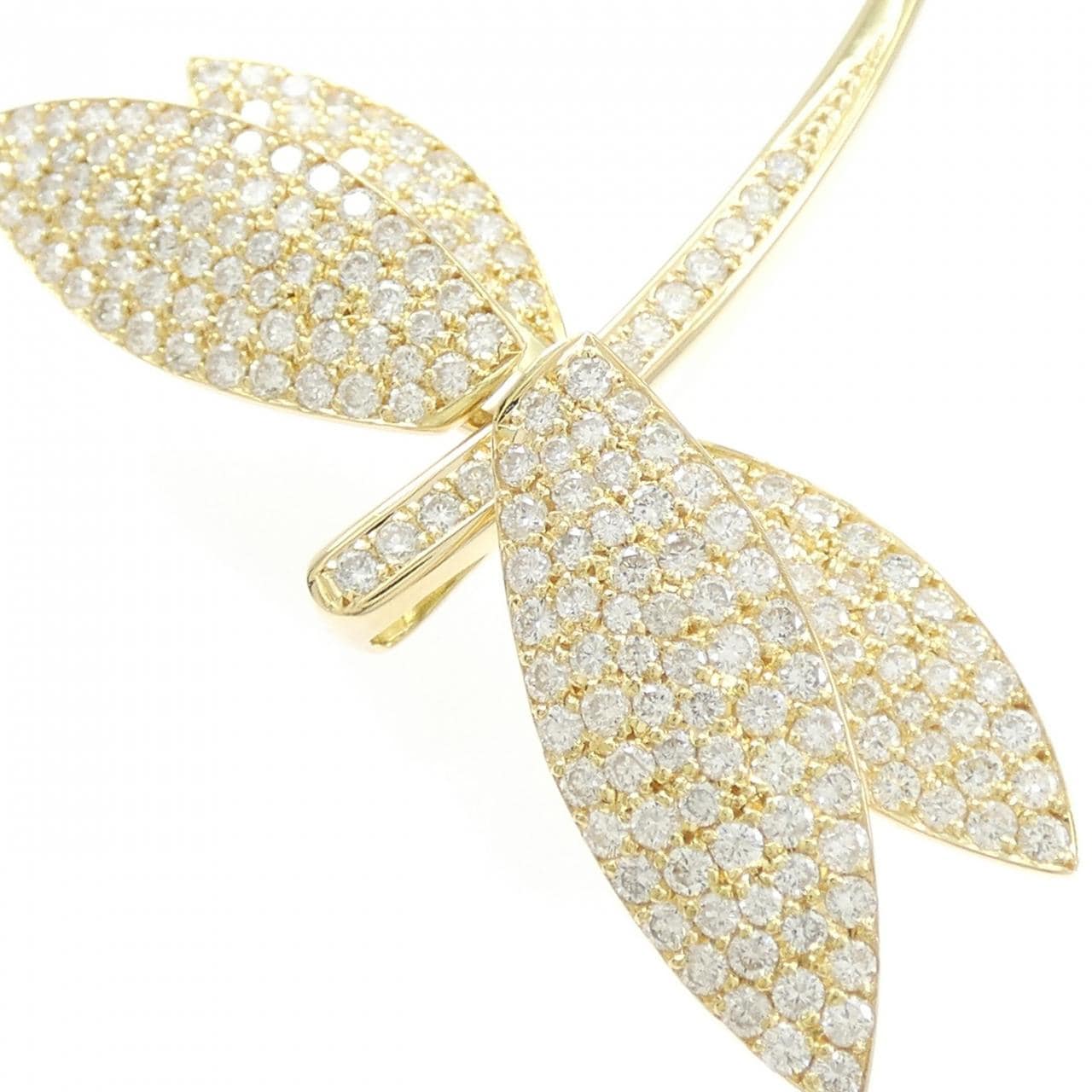 K18YG トンボ ダイヤモンド ブローチ 3.00CT
