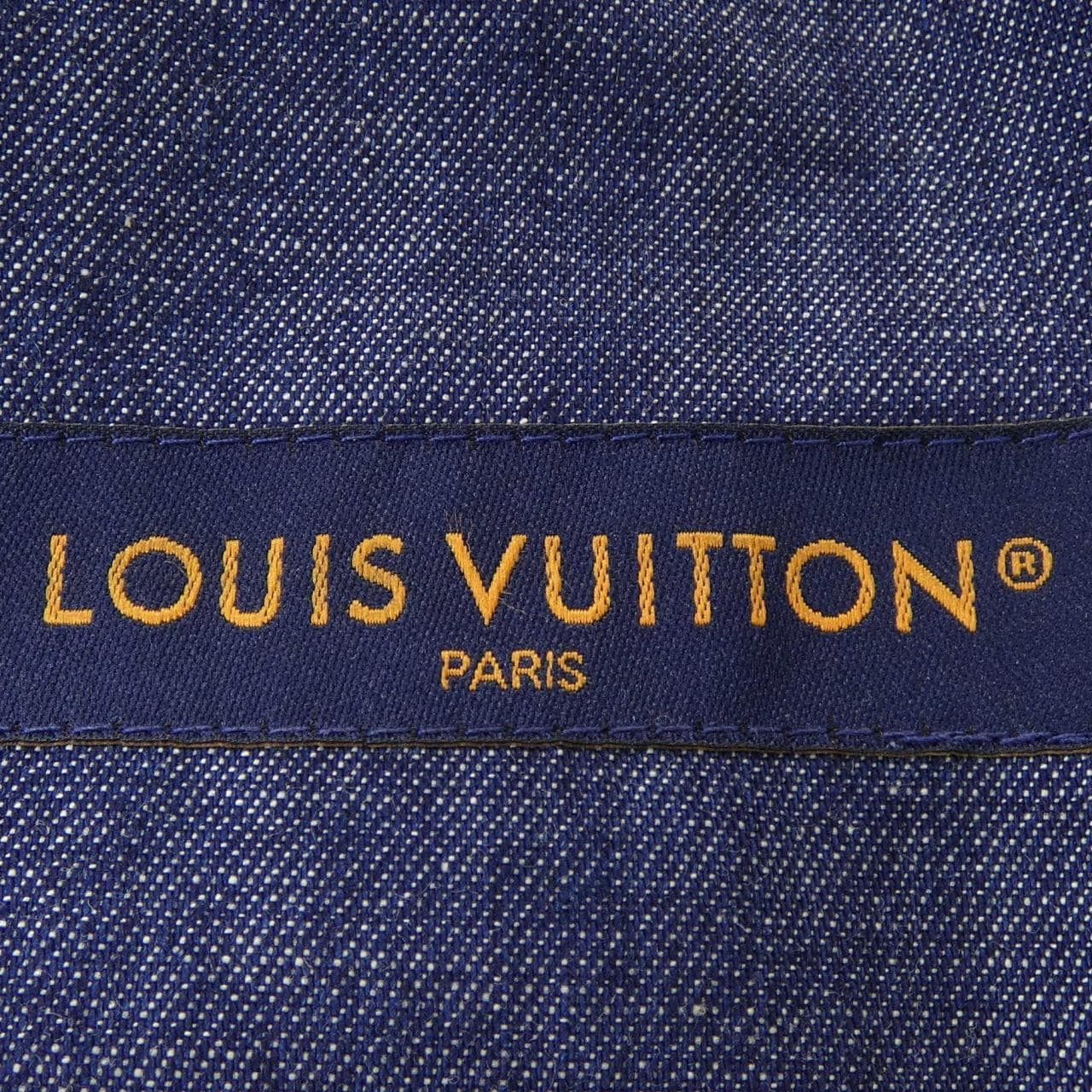 ルイヴィトン LOUIS VUITTON エンブロイダードシグネチャーショートスリーブデニムシャツ HQS90WJX1 S／Sシャツ