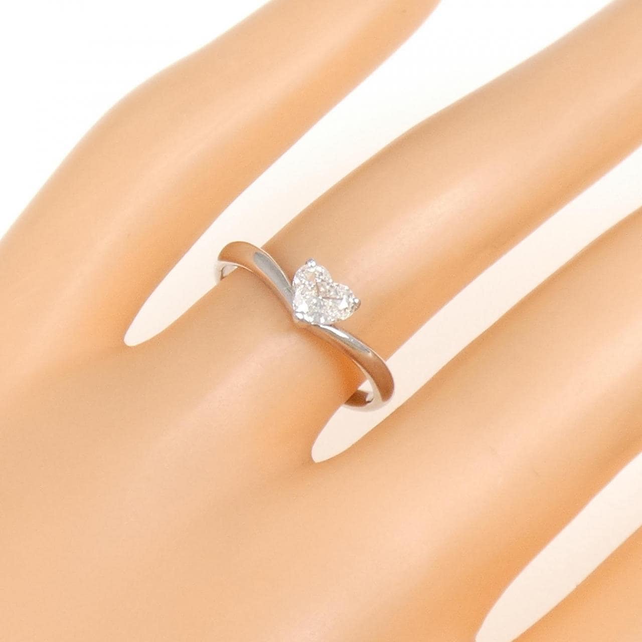 PT900 ハート ダイヤモンド リング 0.353CT