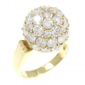K18YG パヴェ ダイヤモンド リング 3.52CT