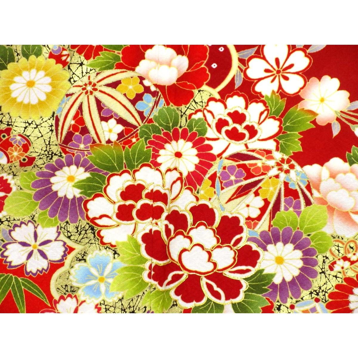 振袖　友禅金彩加工　刺繍入りボカシ染