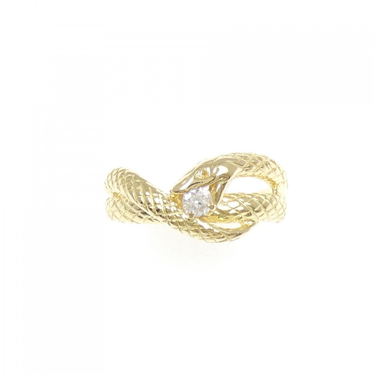 K18YG スネーク ダイヤモンド リング 0.10CT
