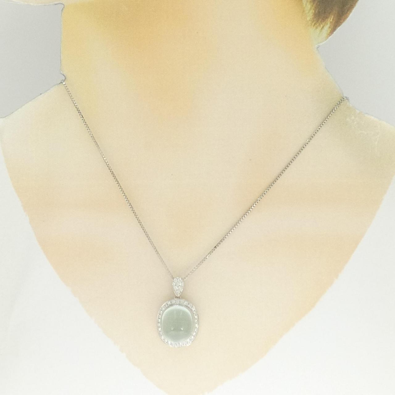 PT900/PT850海蓝宝猫眼项链 14.43CT