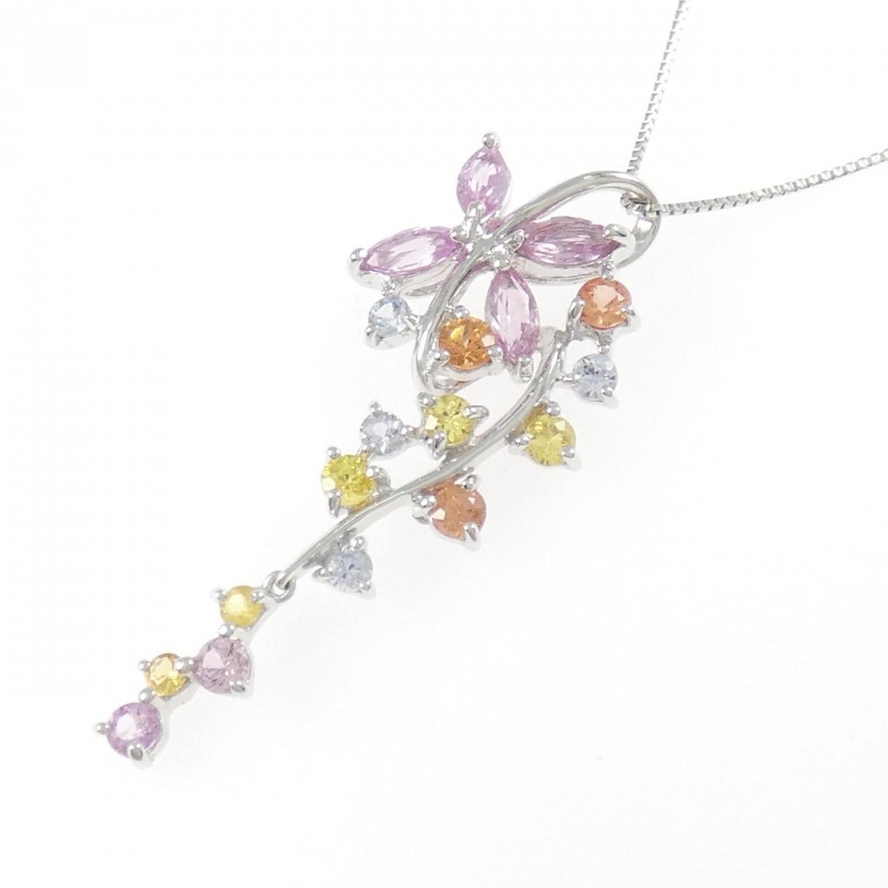 K18WG サファイヤ ネックレス 1.62CT
