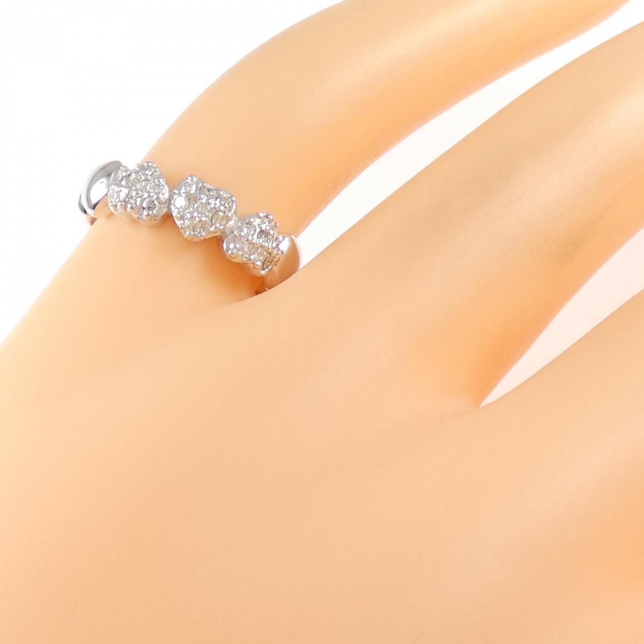 K18WG ハート ダイヤモンド リング 0.17CT