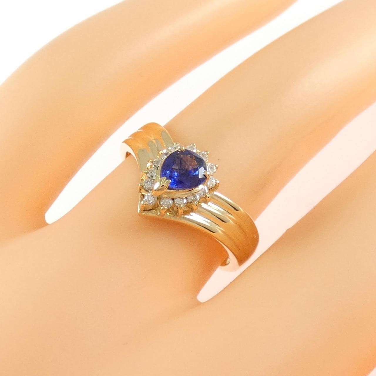 K18YG サファイヤ リング 0.43CT