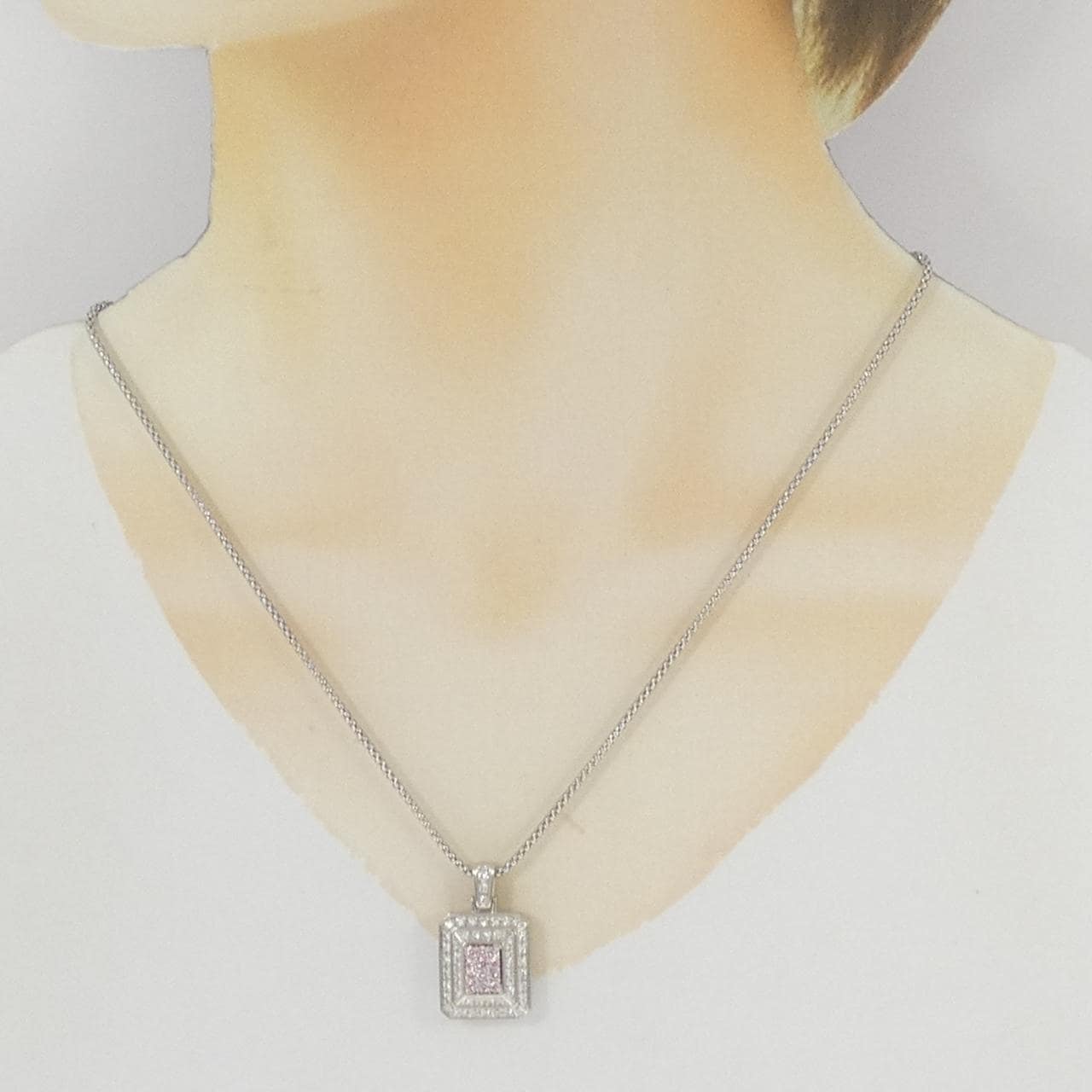 PT900/PT850 ピンクダイヤモンド ネックレス 0.32CT