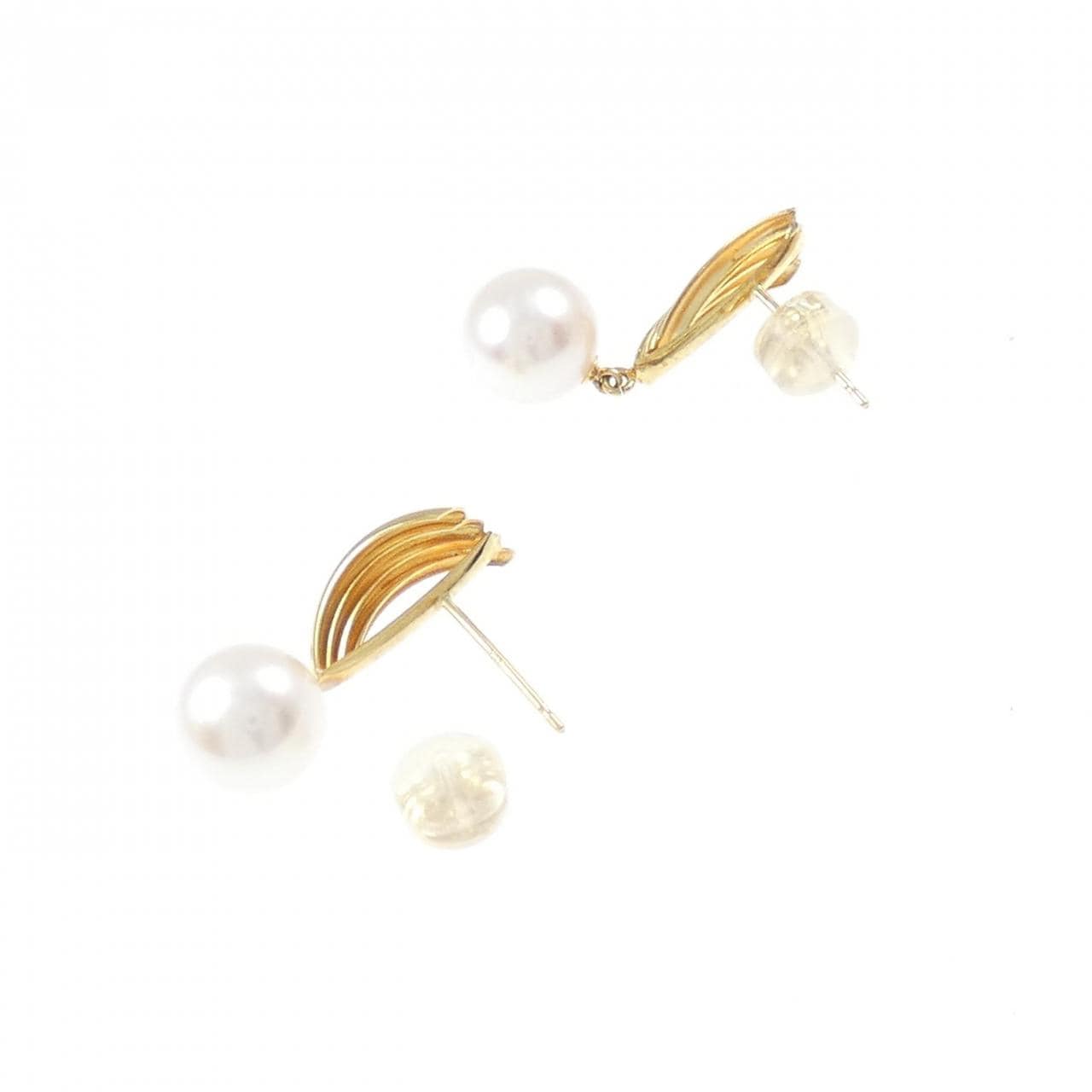 [BRAND NEW] K18YG Akoya pearl earrings 7.8CT