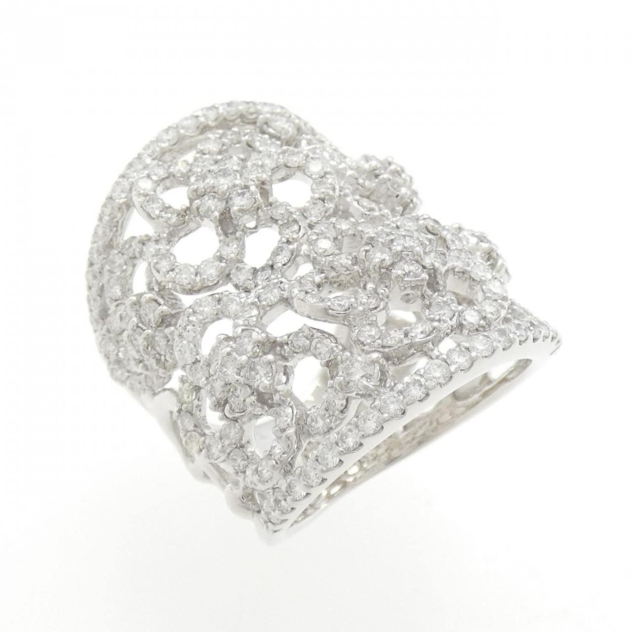 K18WG花朵钻石戒指2.50CT