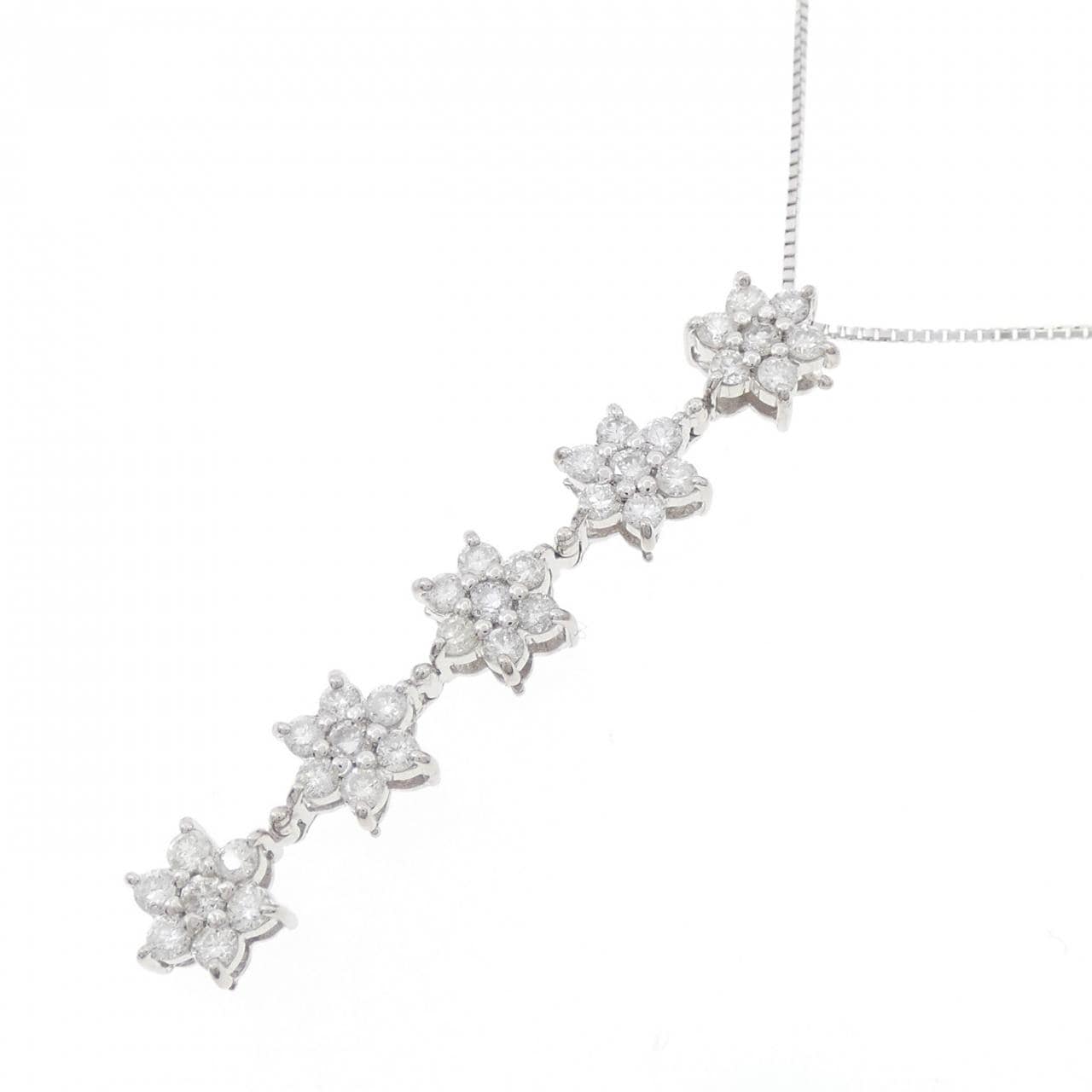 K18WG ダイヤモンド ネックレス 1.00CT